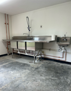 A and D plumbing installed Industrial stainless steel sinks