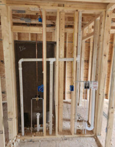 A and D Plumbing installed piping on construction site