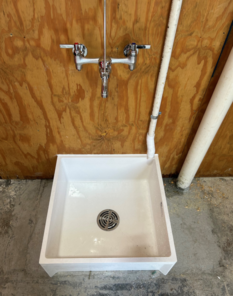 A and D Plumbing installed utility sink